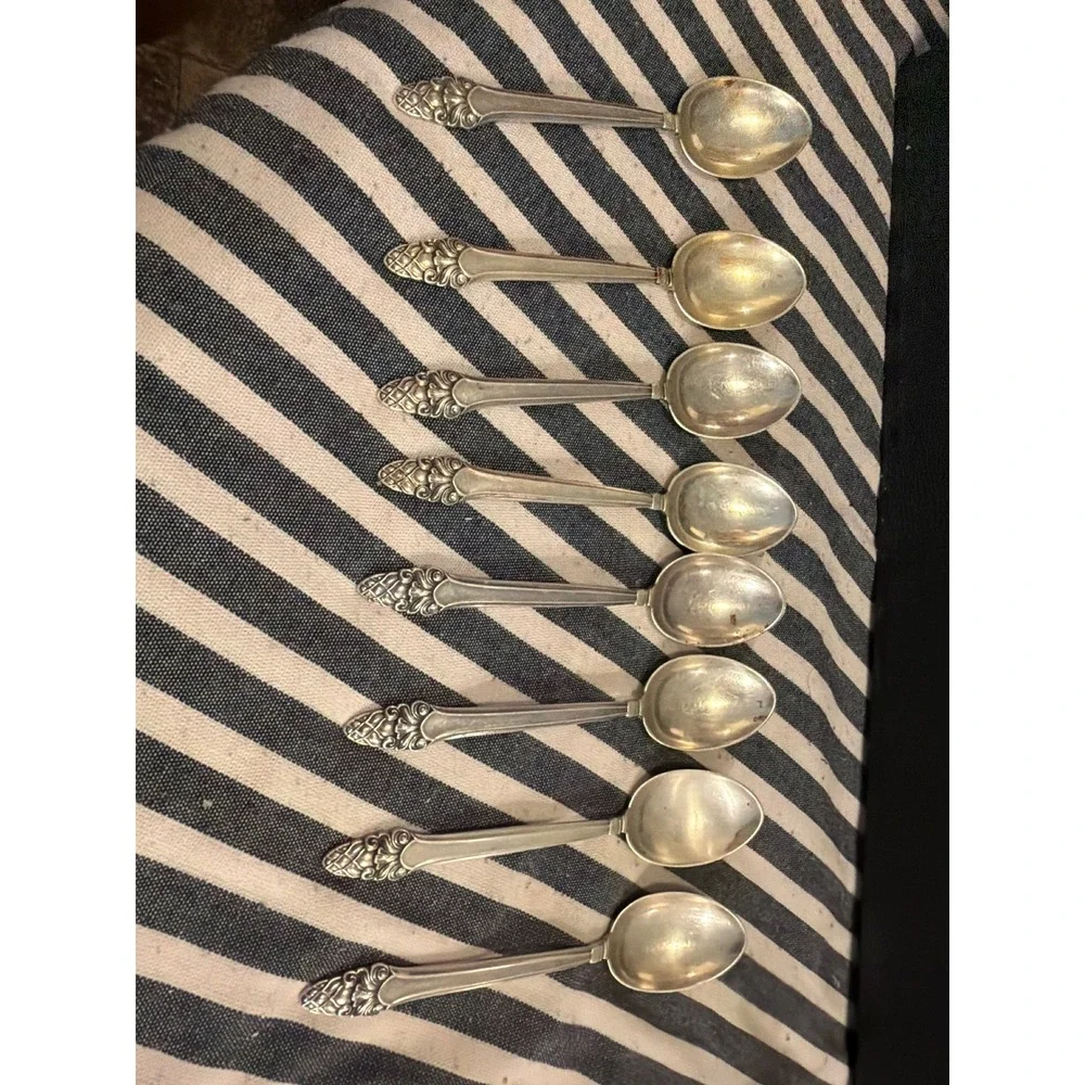 Gorham Sterling Silver Sovereign Pattern Teaspoons Set of 8 Antique Flatware